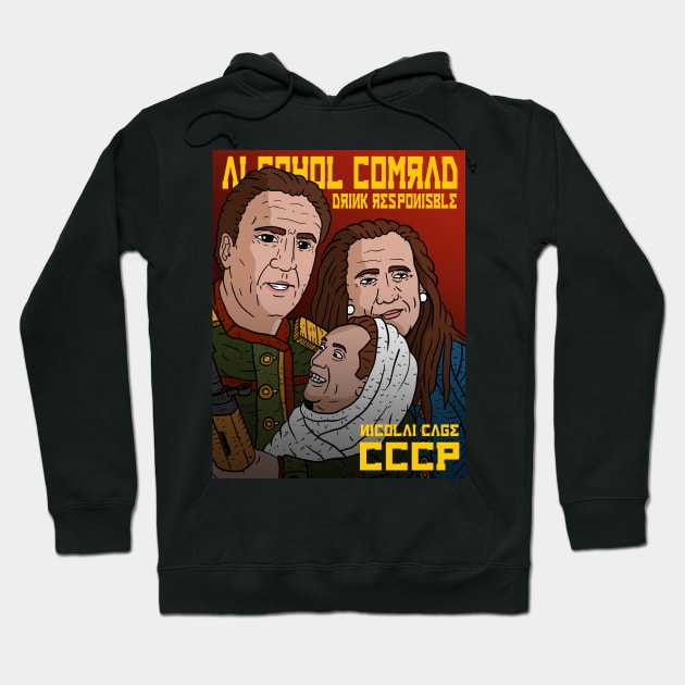 nicolai cage, alcohol, vodka and the soviet union, drink responsible. Hoodie by JJadx